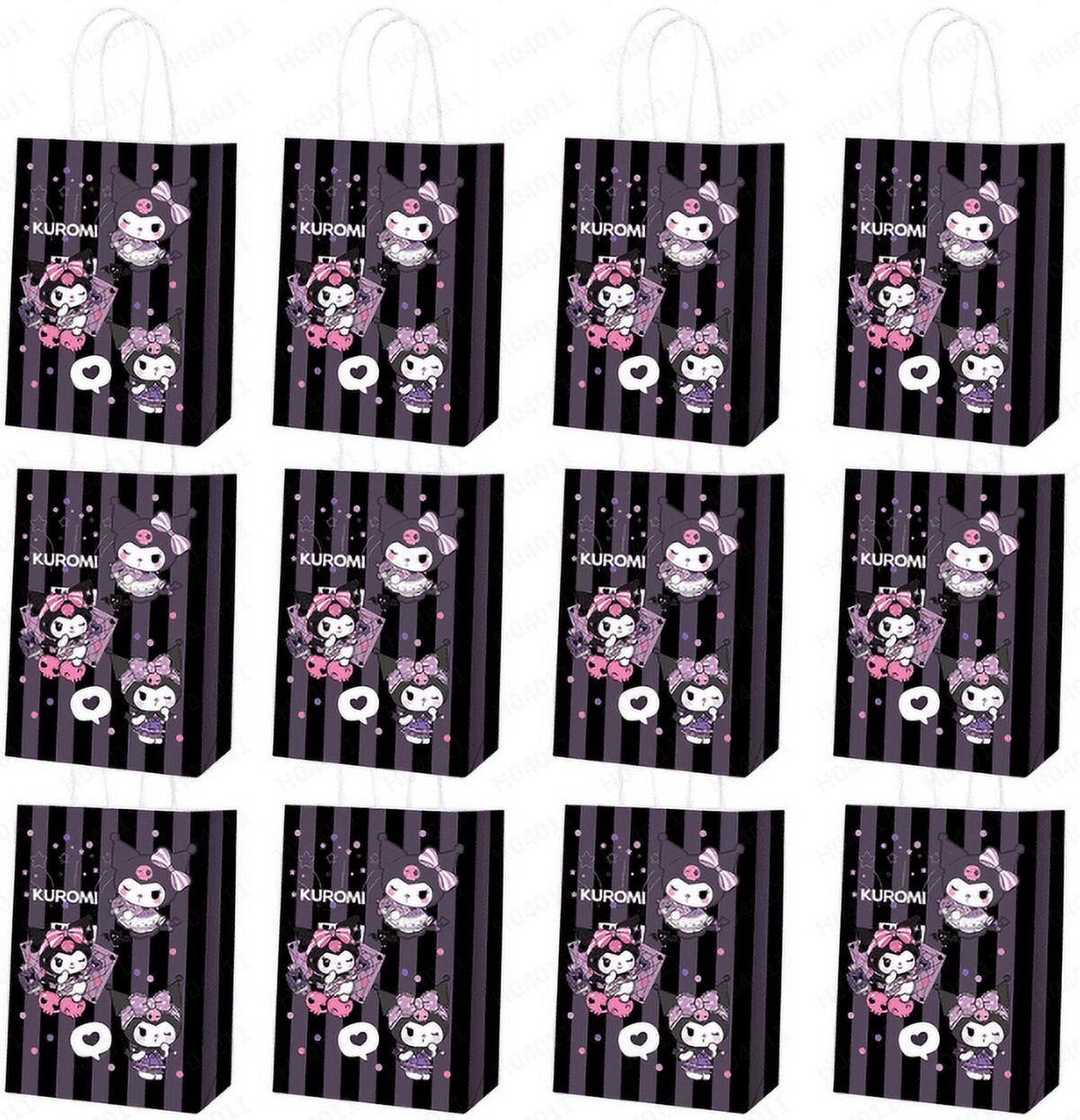 Party Favor Bags 12PCS for Kuromi Kitten Gift Goodie Treat Candy Bags for Kuromi Themed Birthday Party Supplies Decorations | A